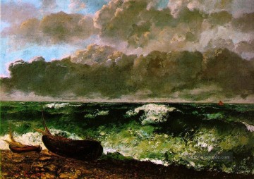  realistischer Kunst - stürmischer See oder Die Welle WBM realistischer Maler Gustave Courbet